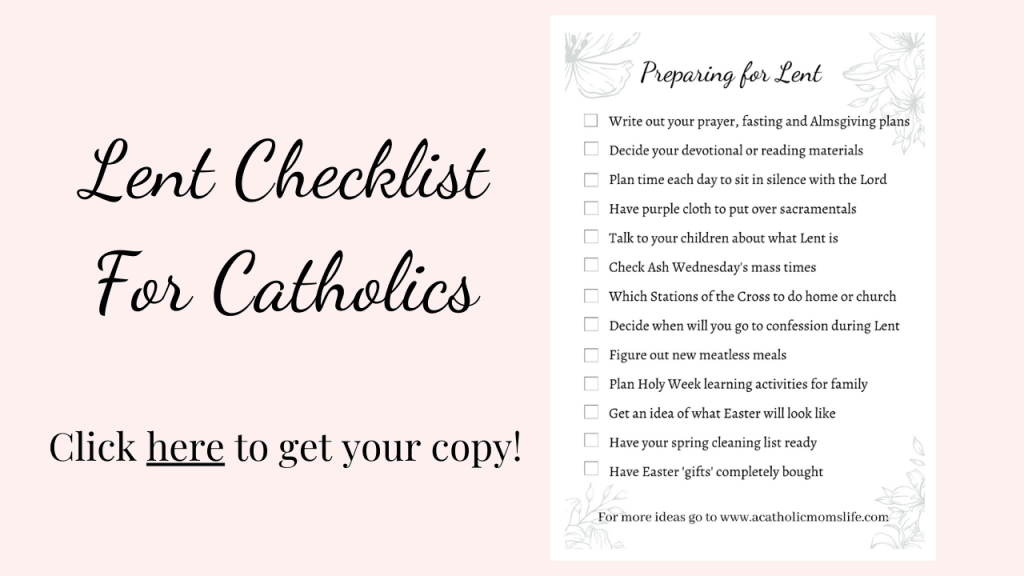 Lent CHecklist catholic